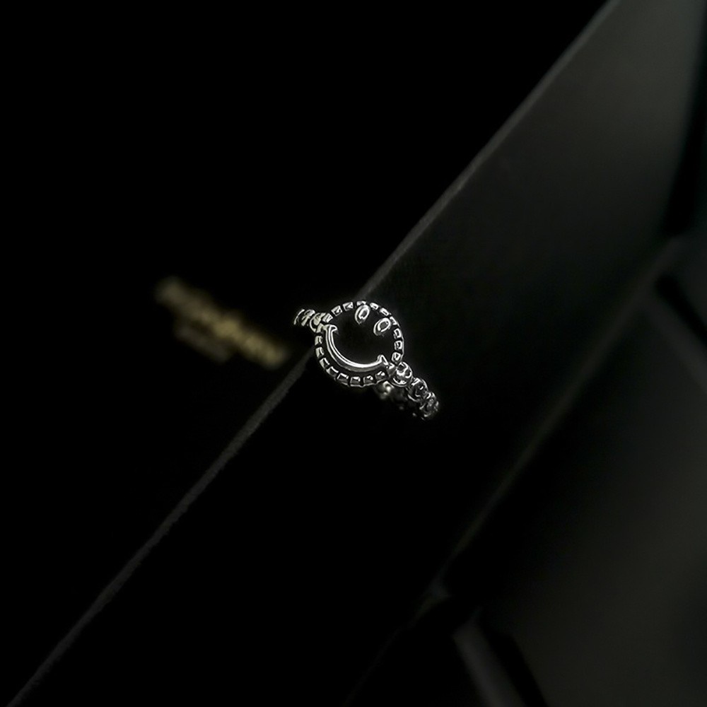 Nhẫn Đeo Ngón Tay Hình Mặt Cười Bằng Hợp Kim Thời Trang Hàn Quốc Cổ Điển Có Thể Điều Chỉnh