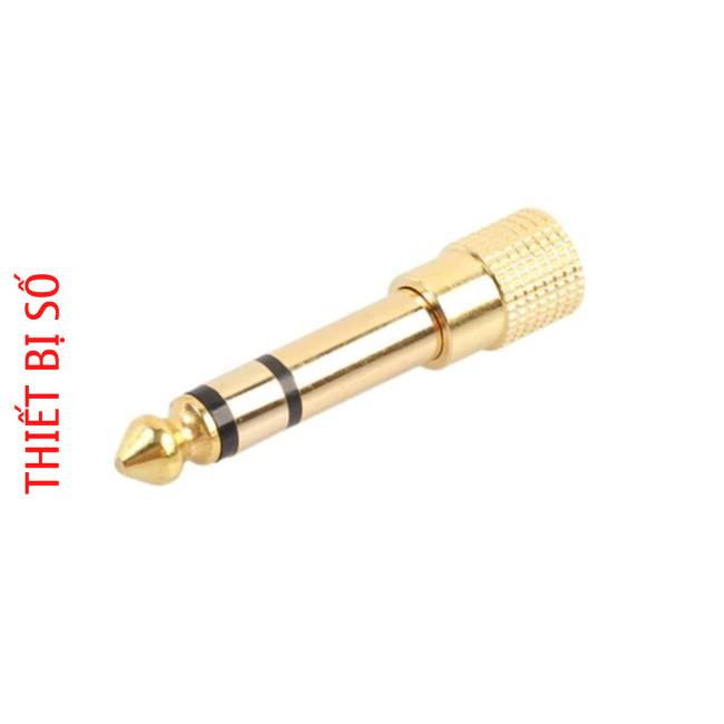 Jack Đầu chuyển 3.5 Ra 6.5 Mạ Vàng - Đầu chuyển cho Tai Nghe Mic Đàn Guitar Điện -dc3125