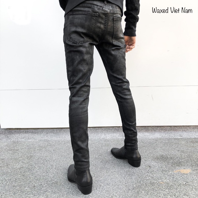 quần Jean nam Waxed dáng skinny