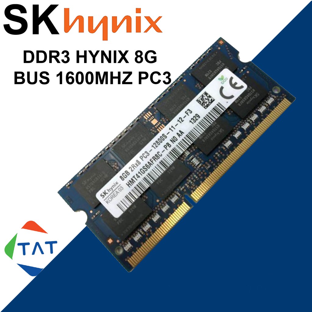 Ram Laptop 8GB DDR3 1600MHz Hynix Kingston Samsung PC3-12800 1.5V - Bảo Hành 3 Năm