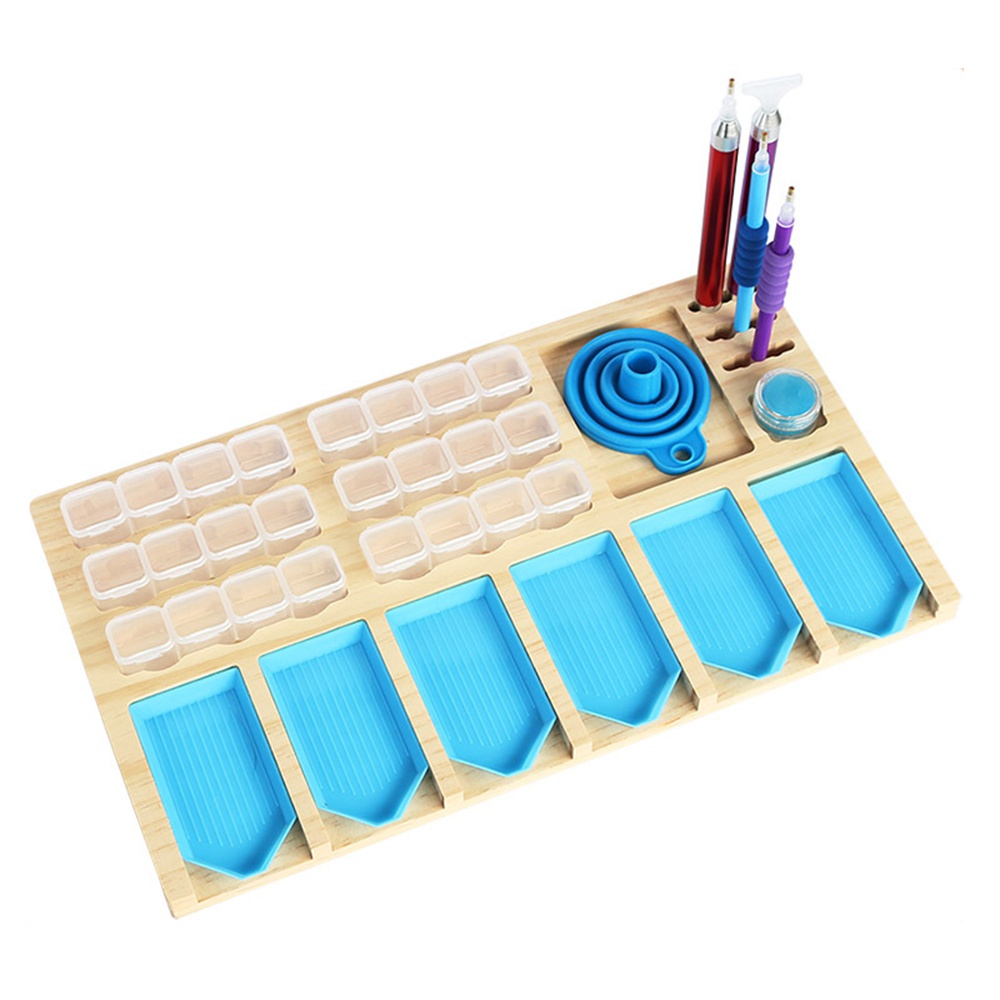 Mới Khay Gỗ Đựng Đá Đính Tranh Đính Đá Diy