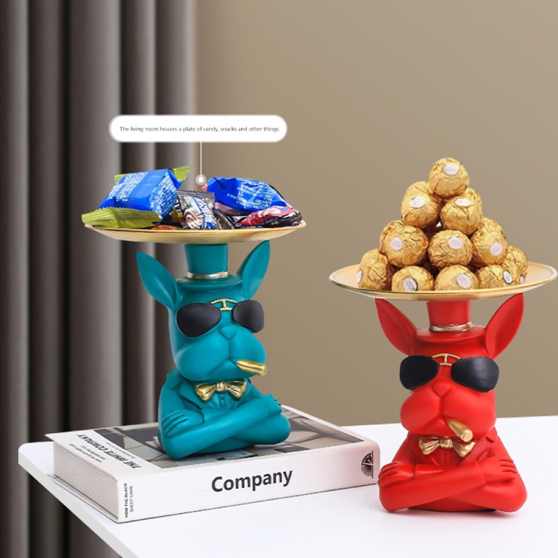 Tượng Mát Để Bàn Đồ lặt vặt Hộp Đựng Chó Thú Khay Trang Trí Nhà Cửa