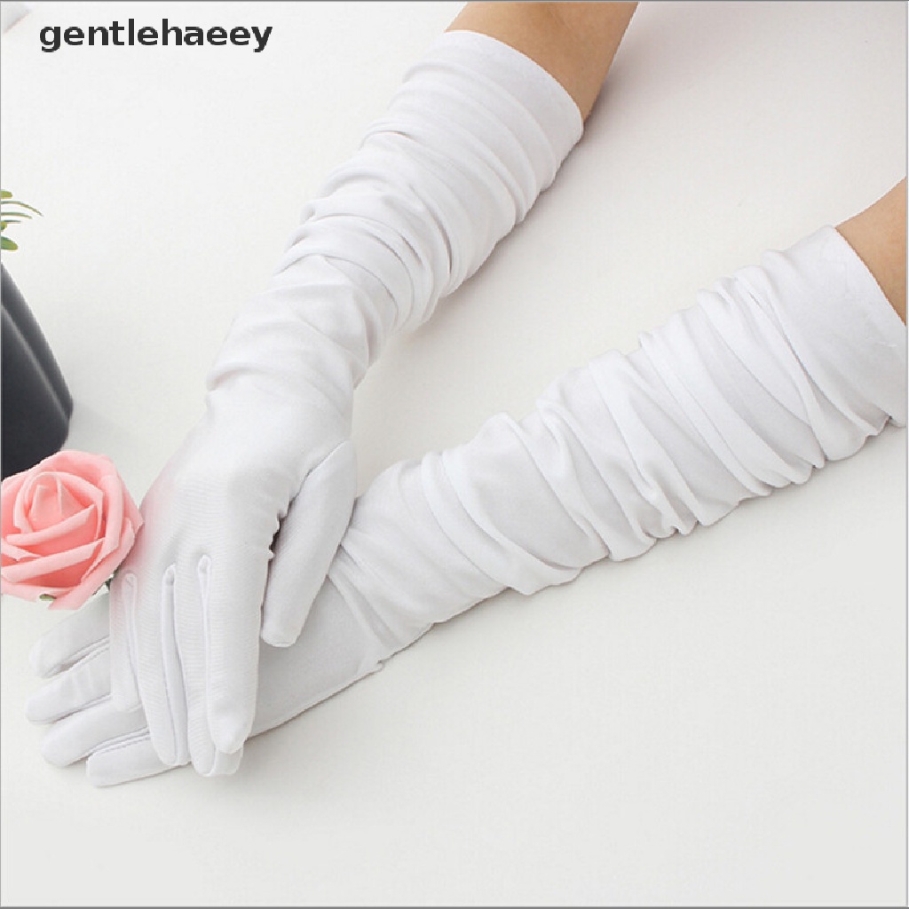 Găng Tay Satin Dài Nhiều Màu Hóa Trang Tiệc Cưới / Opera