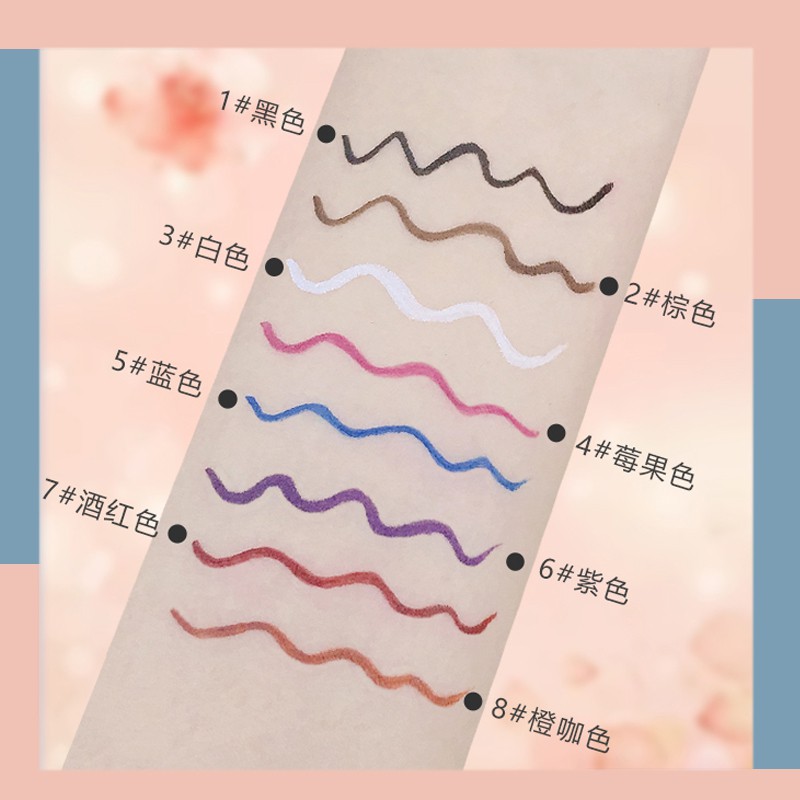 Bút Kẻ Mắt Dạng Lỏng NOVO Màu Trắng/Đen/Nâu Chống Nước Lâu Trôi NO.5375