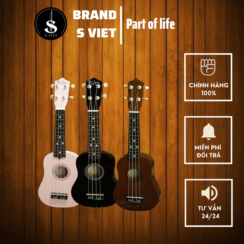 Đàn ukulele màu Hồng, Nâu, Đen màu ngẫu nhiên ( Quà tặng săn sale hằng ngày tại Guitar S Việt )