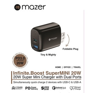 Sạc Mazer Infinite.Boost SuperMINI 20W [CHÍNH HÃNG PHÂN PHỐI VN, BẢO HÀNH 24 THÁNG]