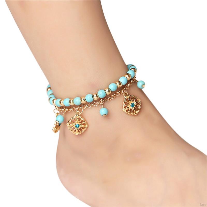 Lắc chân 2 vòng phối chuỗi hạt thời trang xinh xắn cho nữ | BigBuy360 - bigbuy360.vn
