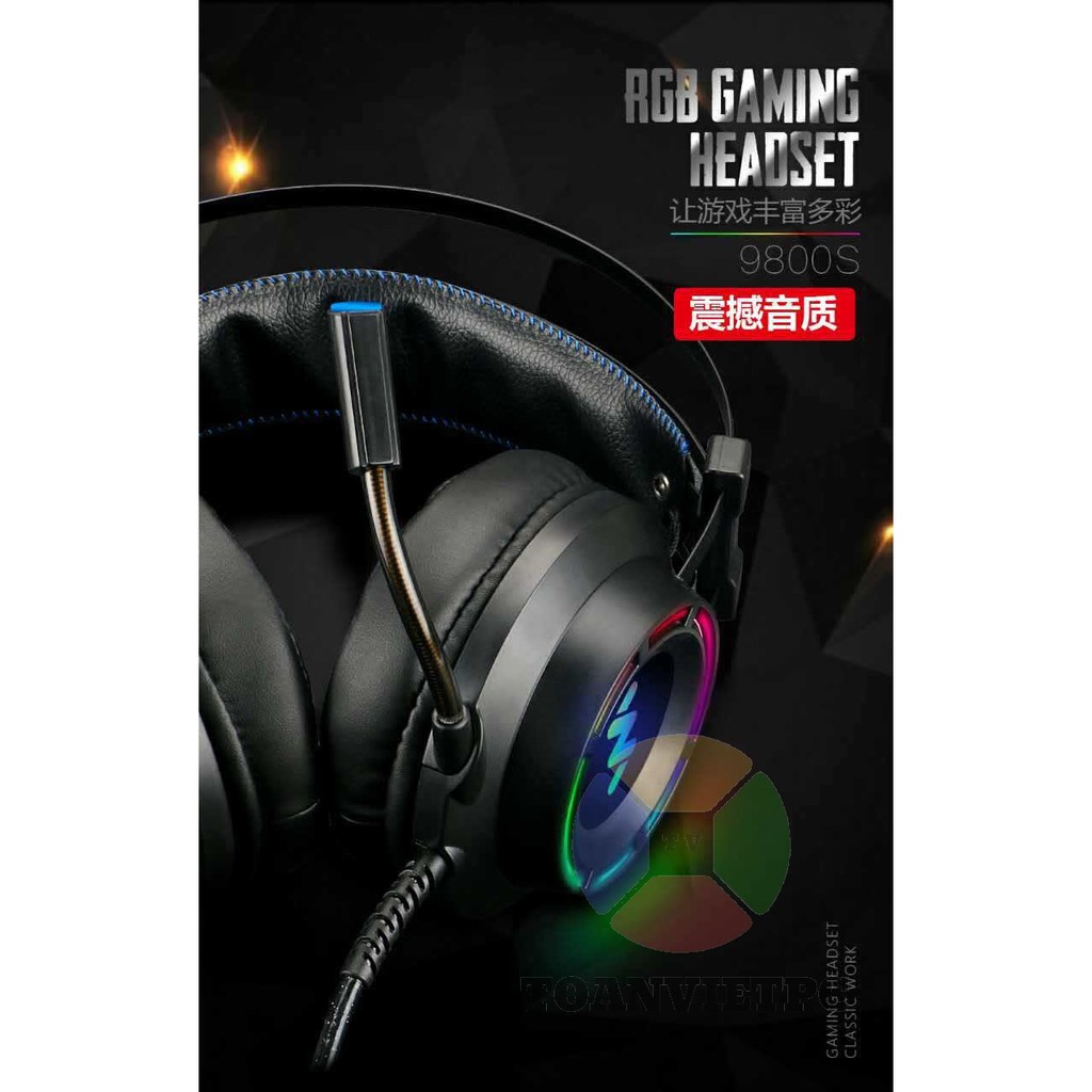 Tai Nghe Wangming 9800S Led RGB Chuyên Game Văn Phòng Có Mic Chất Lượng Cao Mẫu Đẹp
