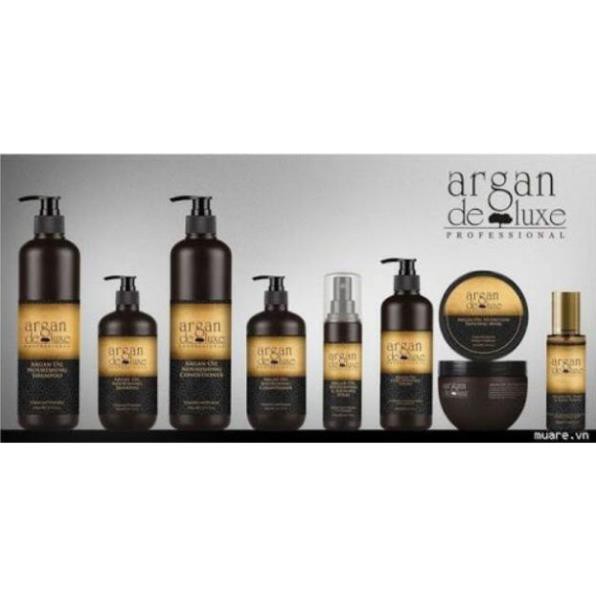 Dầu Gội ARGAN DELUXE OIL chống rụng tóc kiềm dầu siêu phục hồi mềm mượt hương thơm nước hoa cặp 500ml -1000ml chính hãng