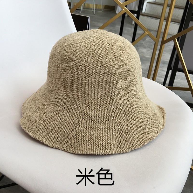 Mũ tai bèo dệt kim mềm mại thoáng khí màu trơn