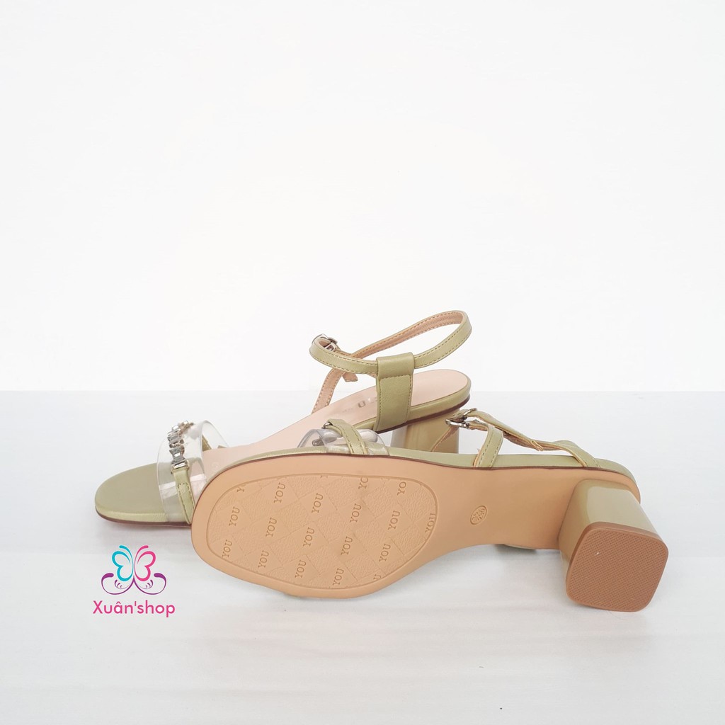 Sandal quai ngang Dusto, gót vuông cao 6.5cm