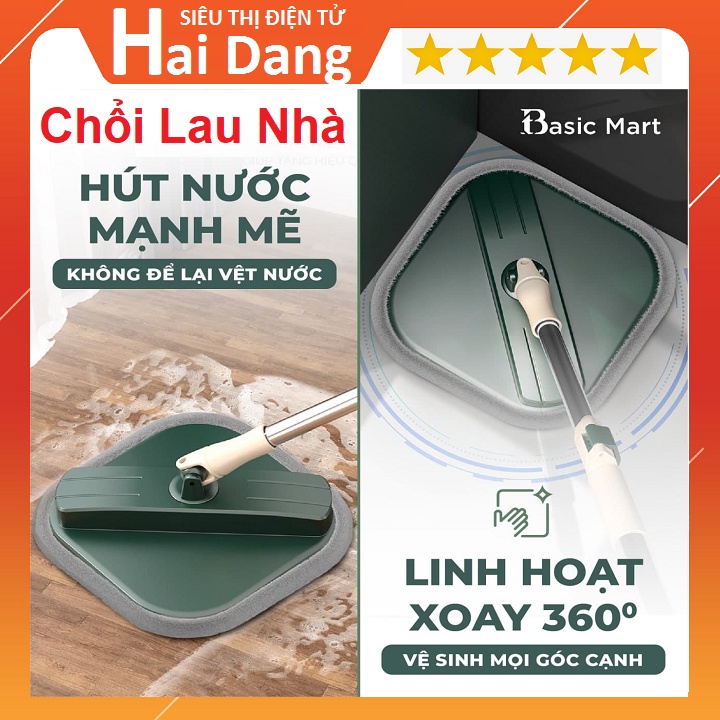 Chổi Lau Nhà Thông Minh Smart Nano, Cây Lau Nhà F12 Xoay 360 Độ - Miếng Lau Tròn Siêu Thấm Chất Bẩn