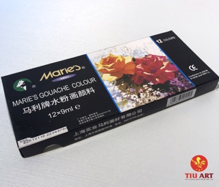 Màu Gouache Marie's (Bộ 12 màu) dạng tuýp