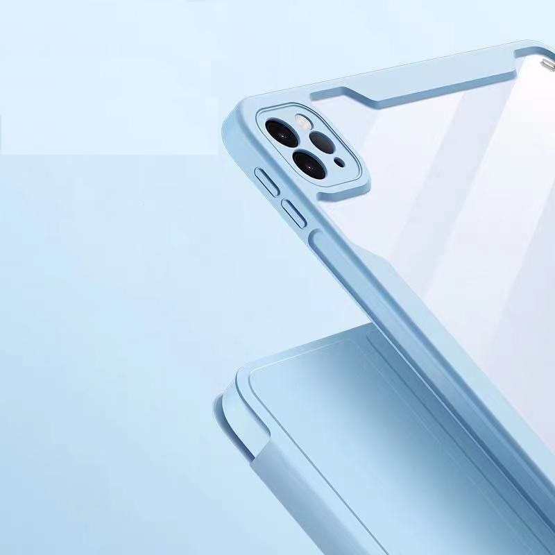 Ốp Bảo Vệ Máy Tính Bảng Bằng Silicone Mềm Trong Suốt 2 Trong 1 Cho IPad Air5 2022 Pro 11 12.9 Mini6 Air4 10.9 10th 9th Gen 10.2 2020