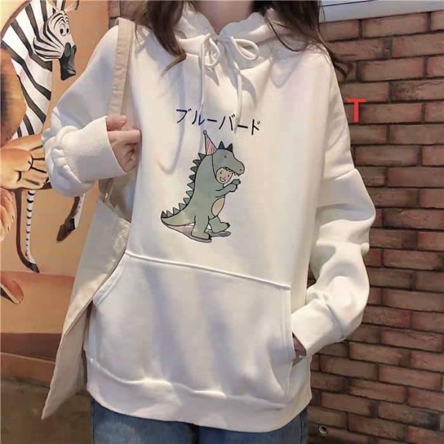 Áo hoodie em bé mặc đồ khủng long chữ nhật DTR1019