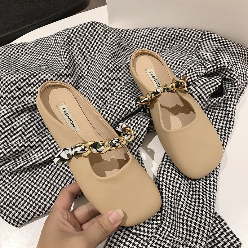 Dép Bít Mũi Đính Nơ Thời Trang Nữ Tính