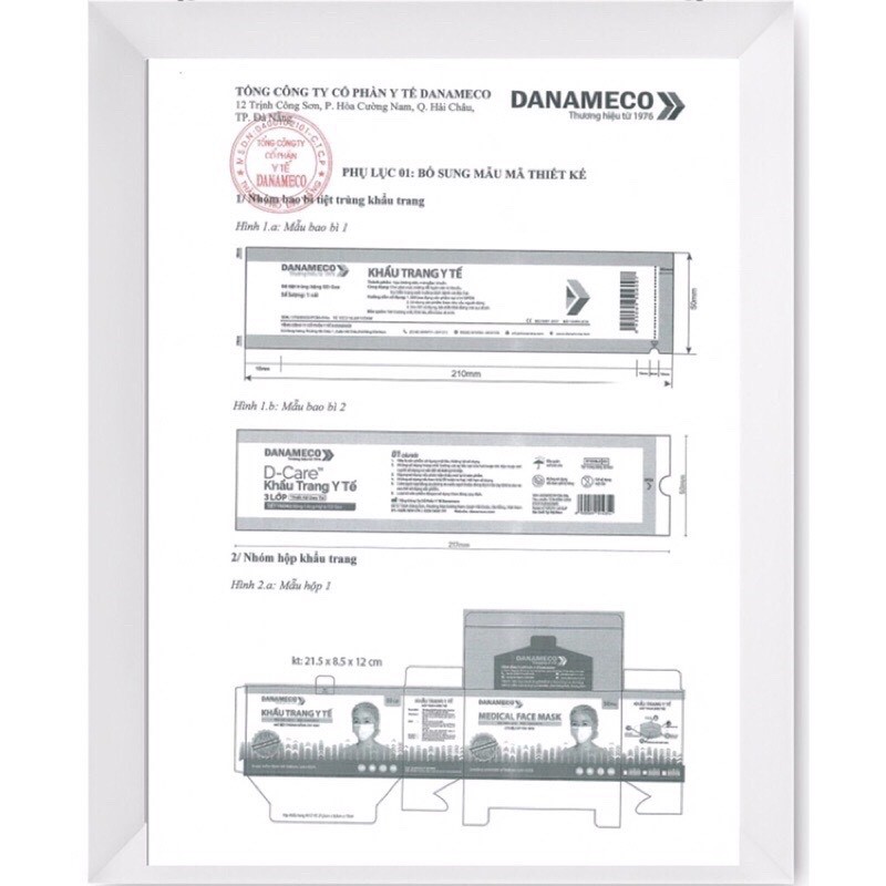Khẩu Trang Y Tế Kháng Khuẩn Đã Tiệt Trùng DANAMECO Chống Bắn Giọt 99% [Hộp 50 chiếc, 1 chiếc/bao nilon]