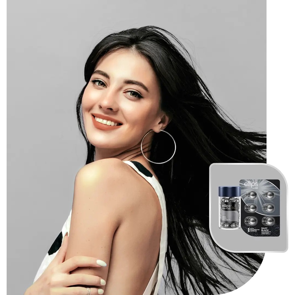 Viên Dưỡng Tóc Serum Ellips Giúp Tóc Mềm Mượt, Bồng Bềnh, Phục Hồi Hư Tổn Vỉ 6 Viên