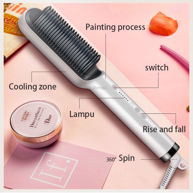 Lược Điện Chải Thẳng Tóc ，lược tạo kiểu tóc Chuyên Nghiệp Và Tiện Lợi Máy Uốn Duỗi Tóc Ép