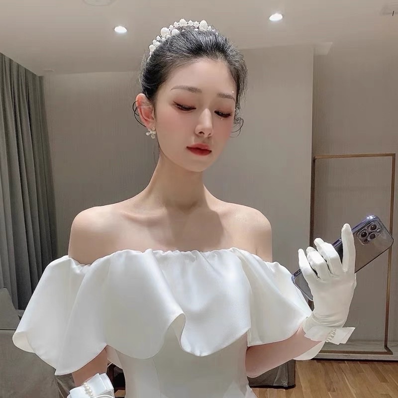 Cài tóc búi hạt nhựa cao cấp cài tóc cô dâu CT01