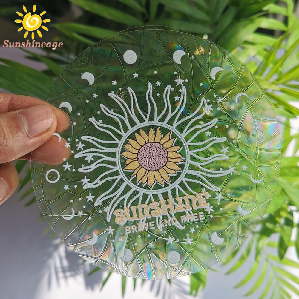 Miếng Dán Cửa Kính Hình Cầu Vồng Bằng Pvc Chất Lượng Cao