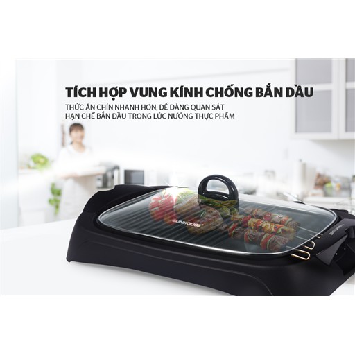 Bếp nướng điện Sunhouse SHD4602 + tặng khuôn làm giò inox