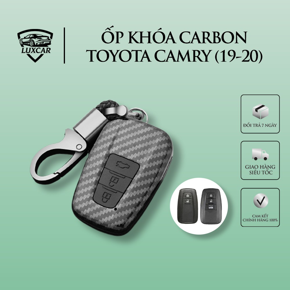 Ốp Khóa Carbon CAMRY Cao Cấp LUXCAR Cho Dòng TOYOTA CAMRY 2019-2020