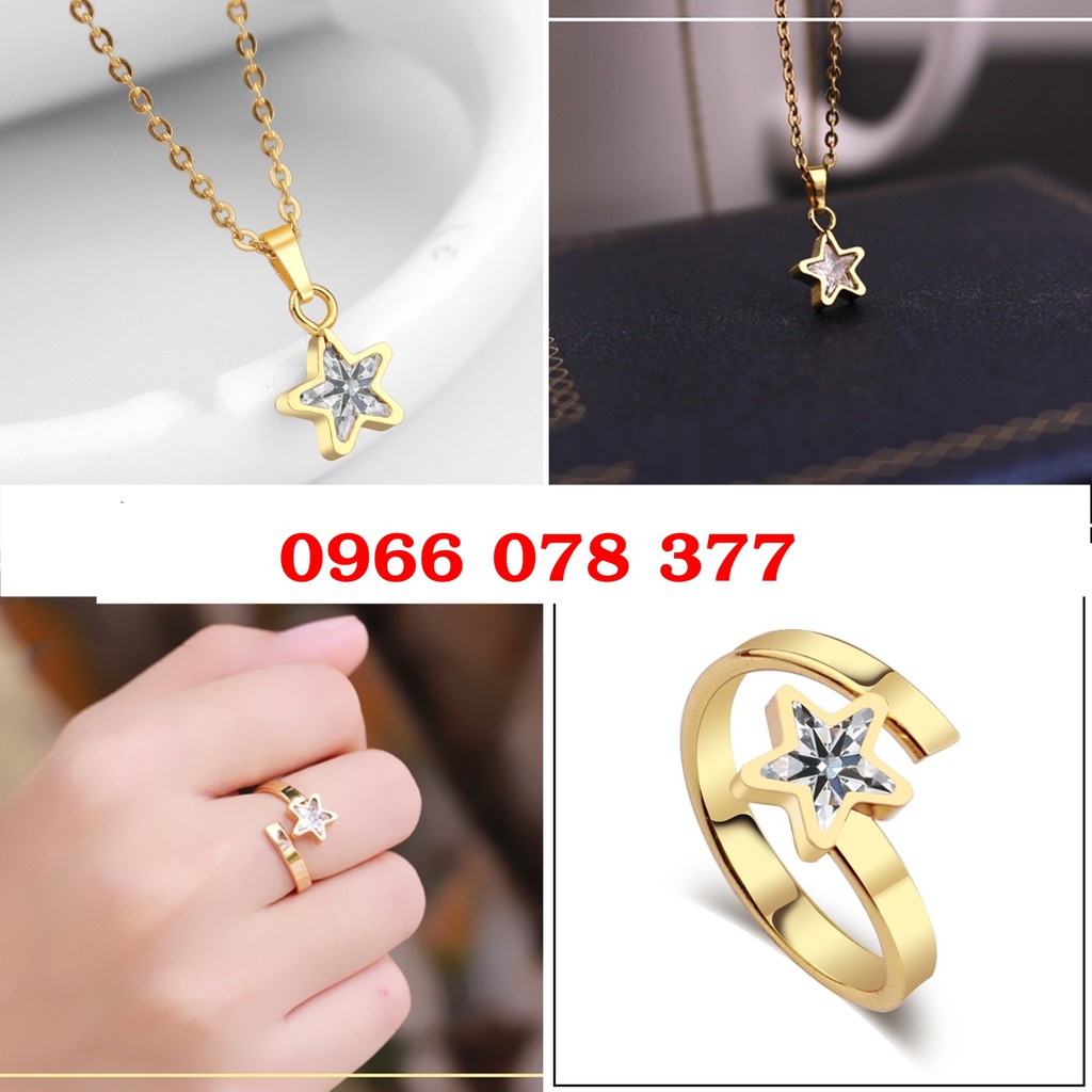 Combo Dây chuyền và nhẫn ngôi sao