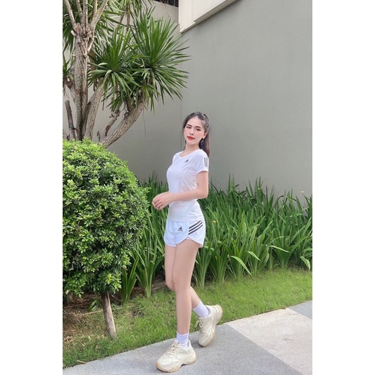QUẦN SHORT 2 LỚP TẬP GYM NỮ 3 VẠCH DAS
