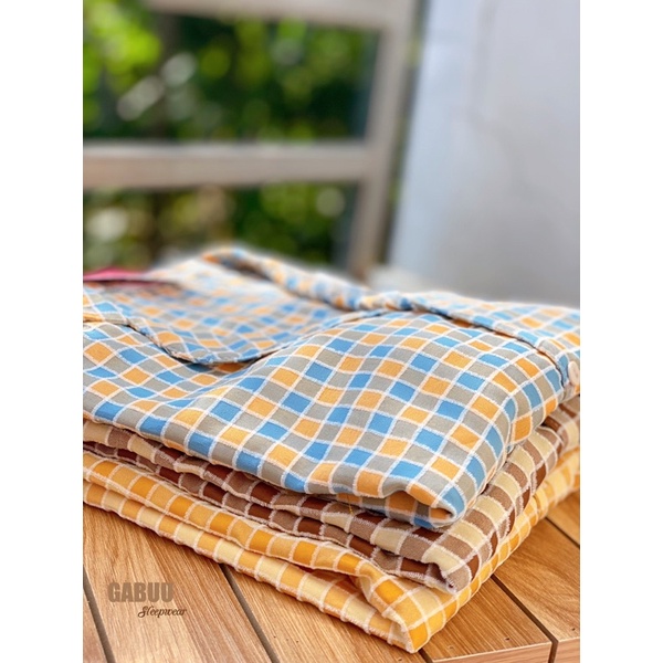 Bộ pyjama kẻ caro phong cách Hàn Quốc freesize chất thô gân xốp mềm mát - Gabuu.sleepwear | BigBuy360 - bigbuy360.vn