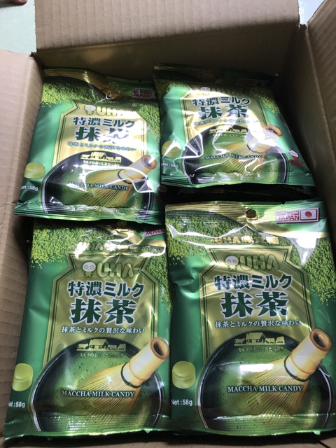 Kẹo matcha trà xanh UHA 8.2 Nhật Bản mẫu bao bì mới