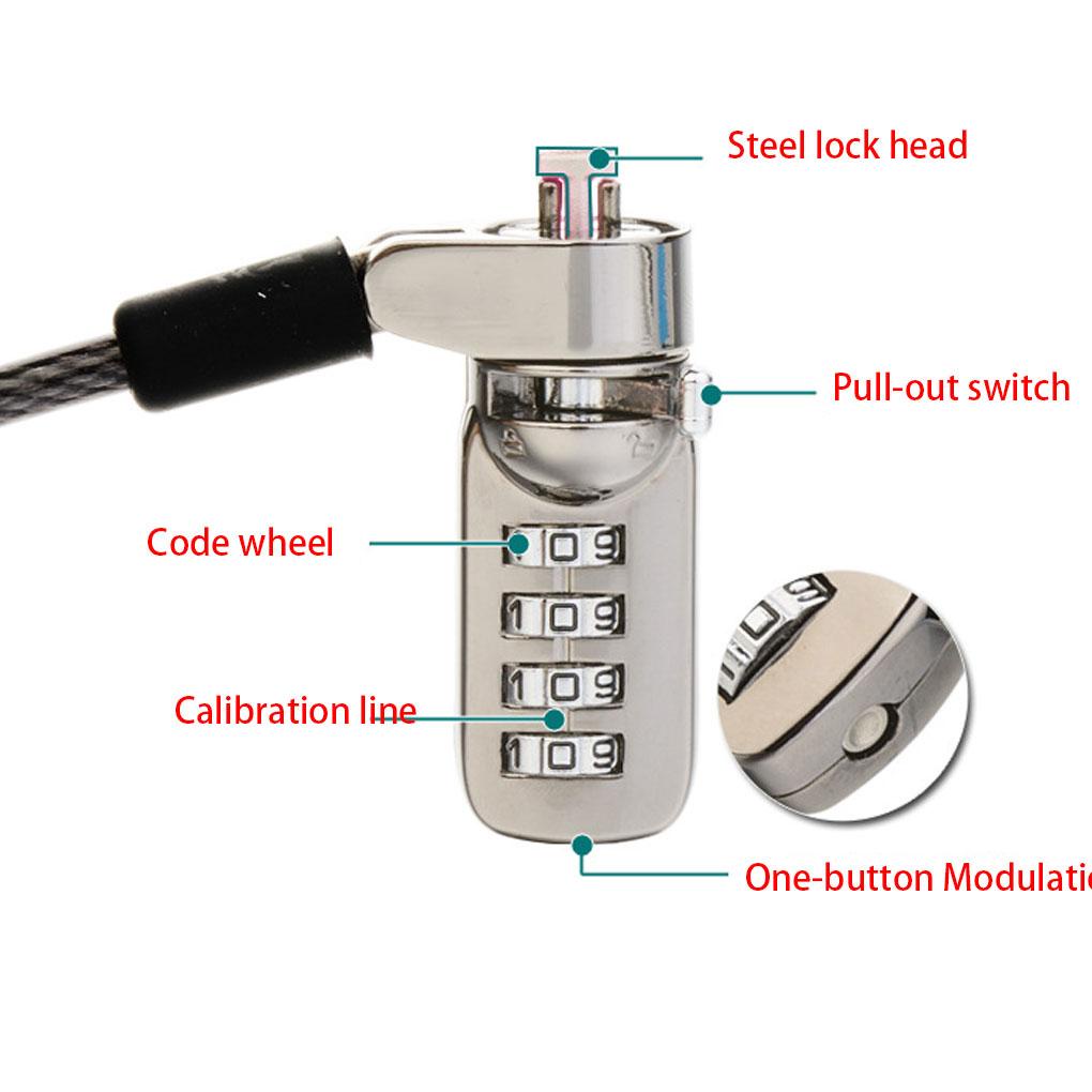 Ổ Khóa Mật Khẩu 4 Chữ Số 6 2ft Di Động Kèm Vòng Đệm Tiện Dụng Mang Theo Du Lịch