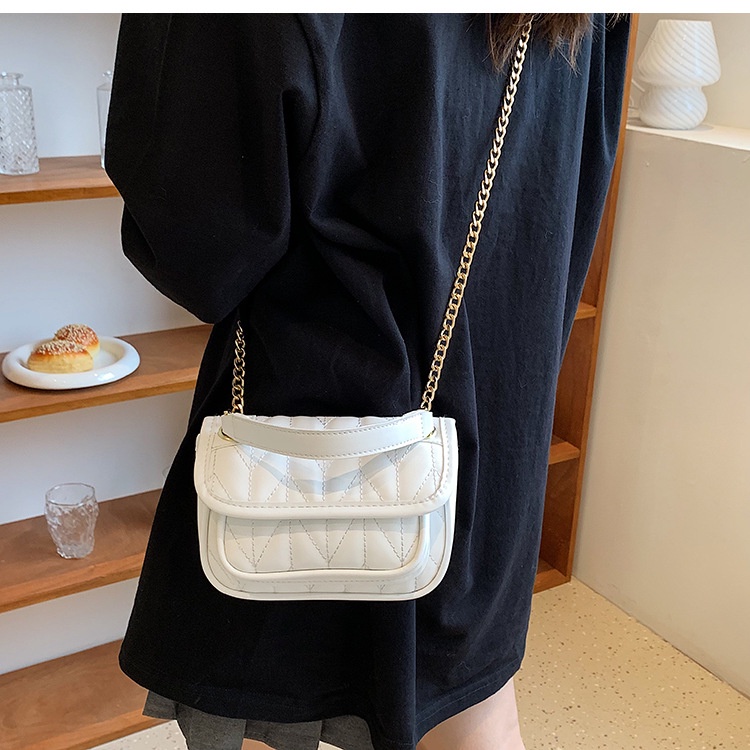 Túi đeo vai IELGY hình vuông cỡ nhỏ phối dây xích thời trang cho nữ