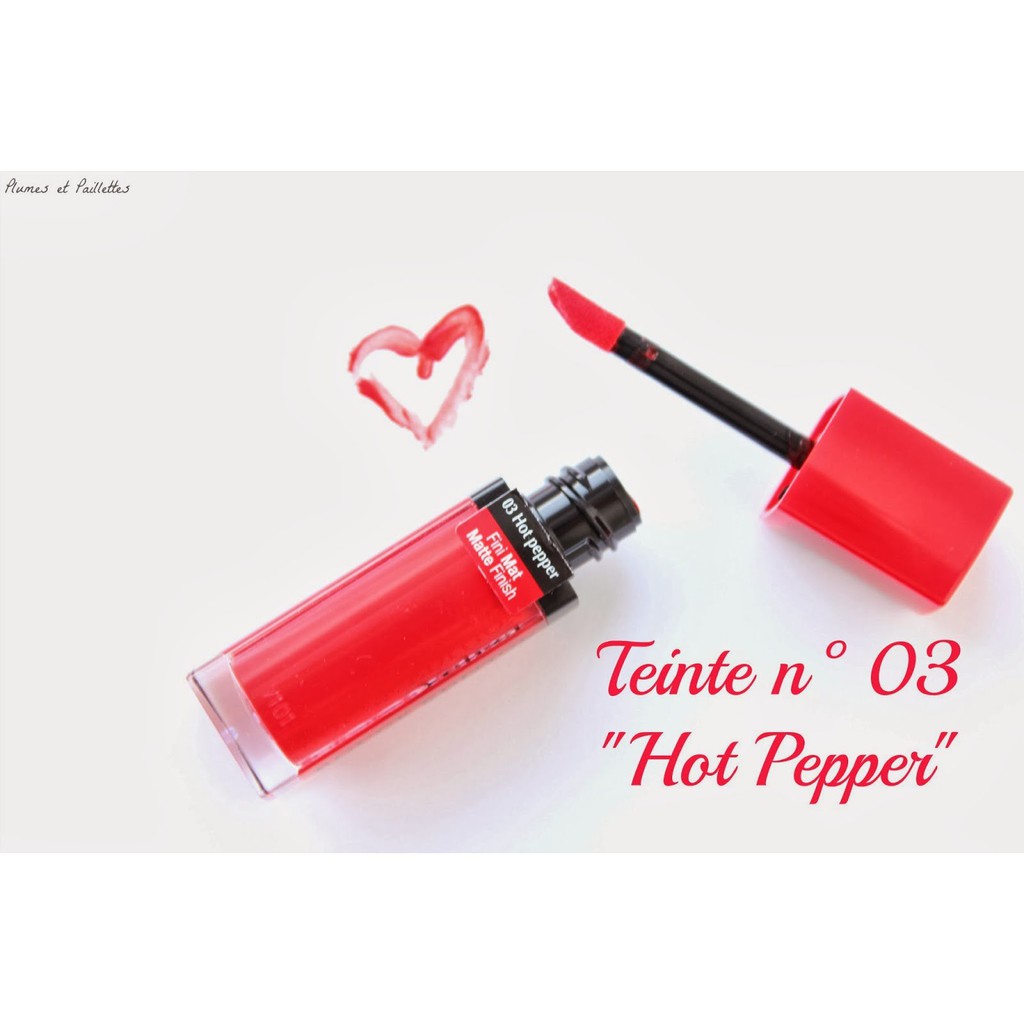 Son lì Bourjois Rouge Edition velvet Hot Pepper mã màu 03.