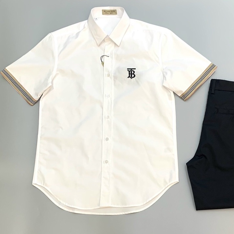 Áo sơ mi Nam ☀ ĐỦ SIZE 45-85 KG ☀ Áo sơ mi Like Authentic Burberry Check Tay Logo Thêu