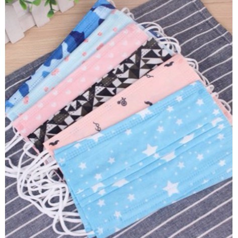 Set 10 Khẩu Trang Y Tế 3 Lớp In Họa Tiết Kháng Khuẩn | BigBuy360 - bigbuy360.vn