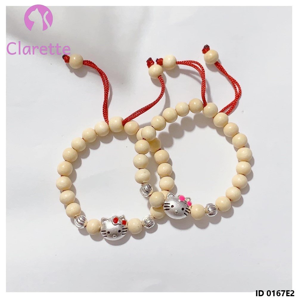 Vòng dâu mix bi bạc hình Hello kitty Clarette 0167E