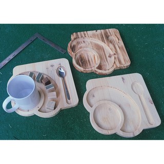 Khay gỗ decor đựng cốc cafe trà - Lengkengdecor
