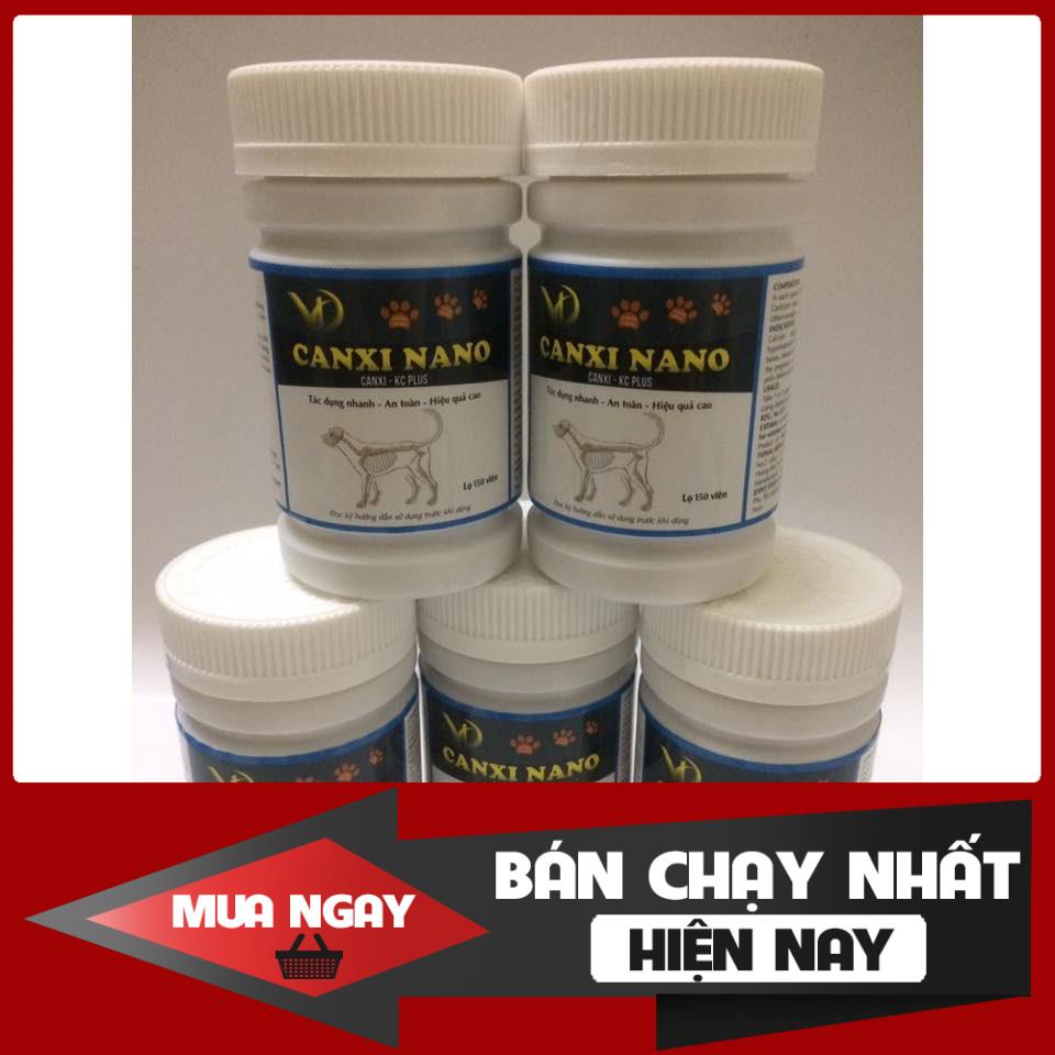 Canxi nano chó mèo cho chó bầu phục hồi bị hạ bàn tai cụp (150viên/lọ)