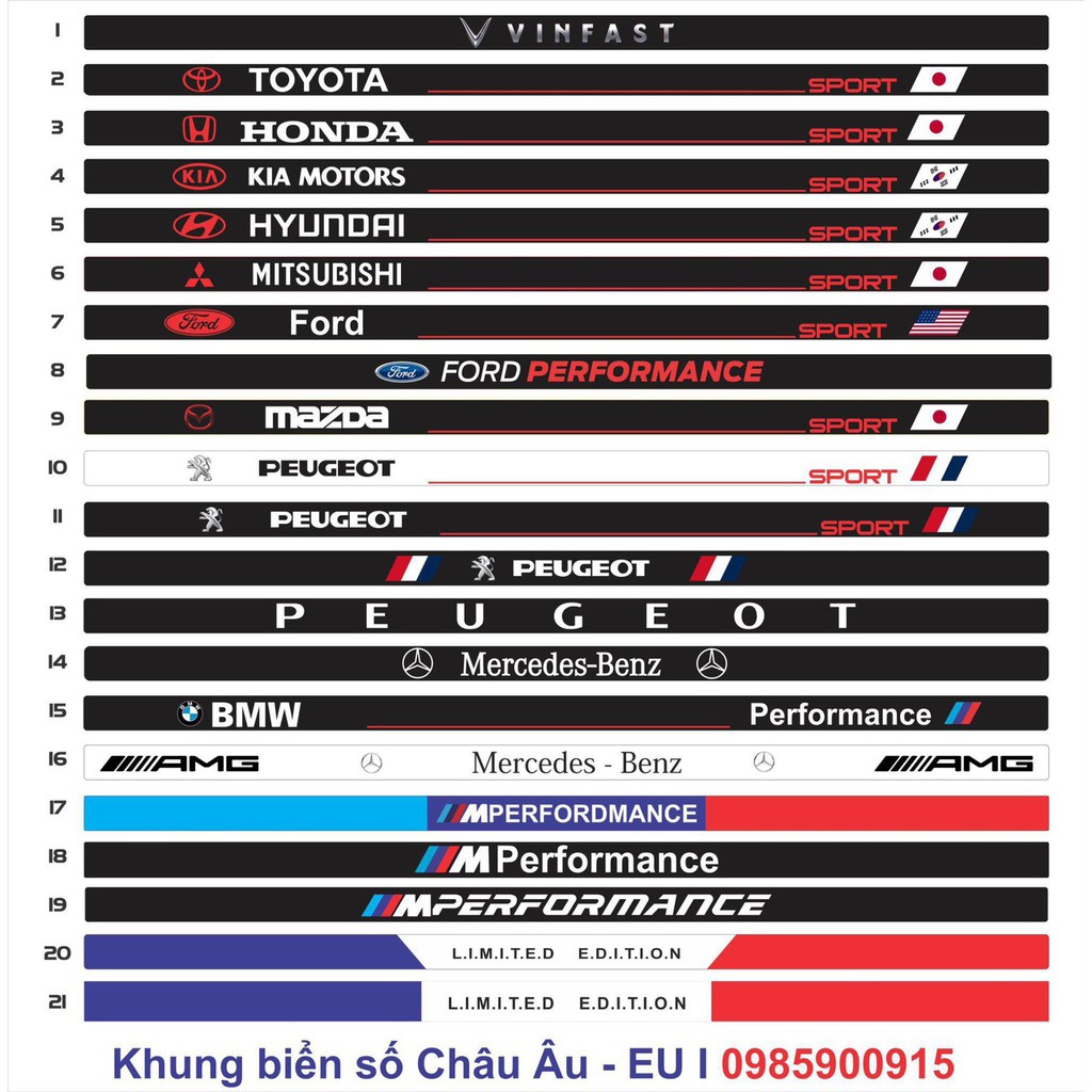 Khung biển số Châu Âu - EU