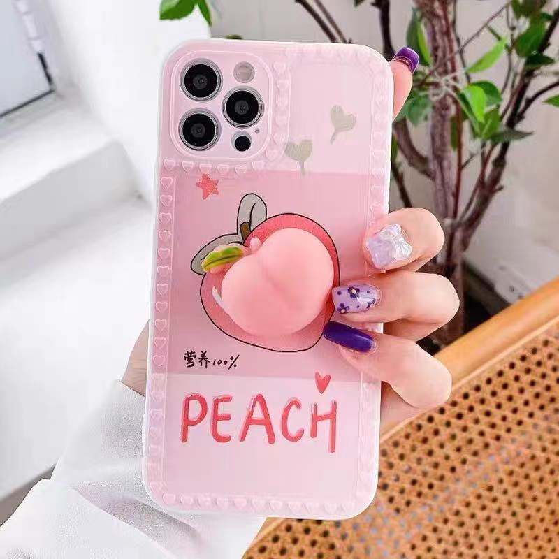 Phone case that can pinch peach for IPhone 12 12Pro Max 11 11Pro Max X Xs Xr Xs Max 8 7 6 6s Plus Se 2020 | BigBuy360 - bigbuy360.vn