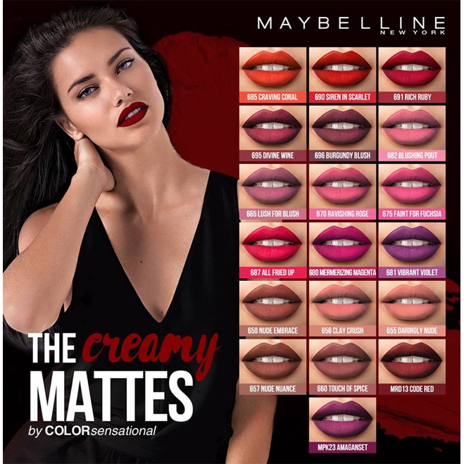 Son Thỏi Maybelline Color Sensational Creamy Matte Lipstick