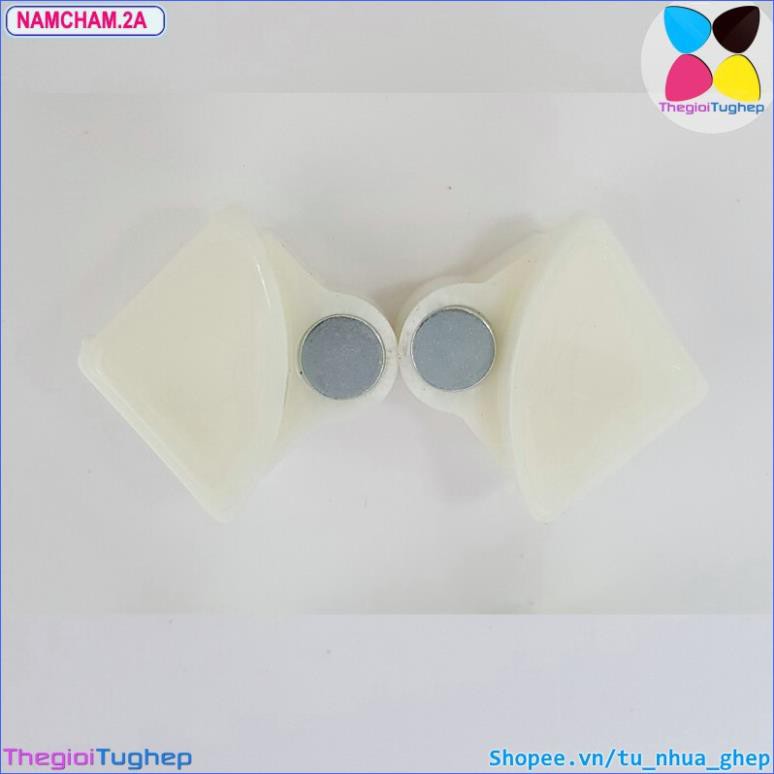 Nam Châm Giữ Cửa (Hít Cánh Cửa) Tủ Nhựa Ghép (Màu Trắng)