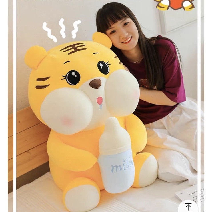 Heo bình sữa,hổ bình sưa,sói bình sữa size 80cm khổng lồ-Vải lông nhung mịn co giãm 4 chiều