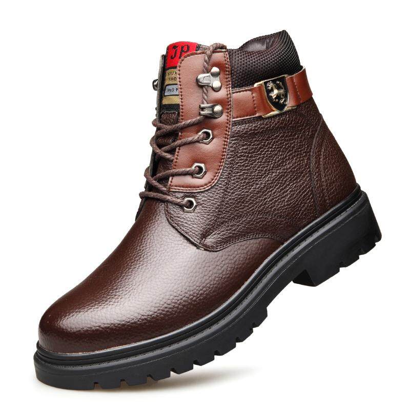 Giày bốt da Oxford cổ cao tới mắt cá chân giữ ấm mùa đông thời trang cho nam size 38-44