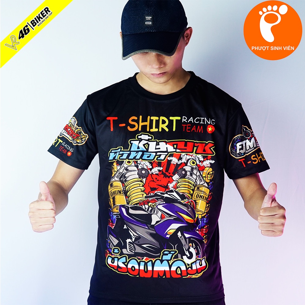 [ÁO TEM XE] Áo Thun Theo Đuôi Đam Mê T-Shirt Racing Team - Bảo Hành Bung Tróc Vĩnh Viễn