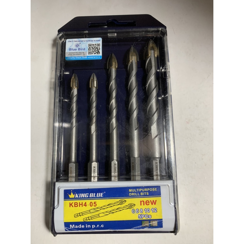 Bộ mũi khoan đa năng chữ thập 6ly 6ly 8ly 10ly 12ly chính hãng King Blue chất lượng cao