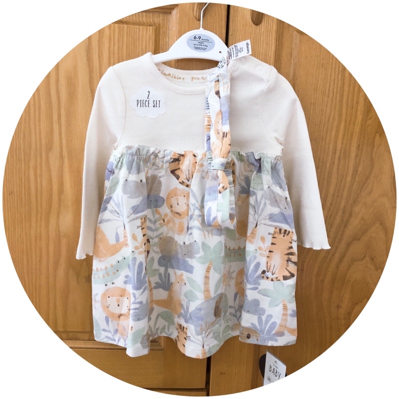 (Hàng auth) Set váy kèm nơ bé gái Geo UK chính hãng săn sale