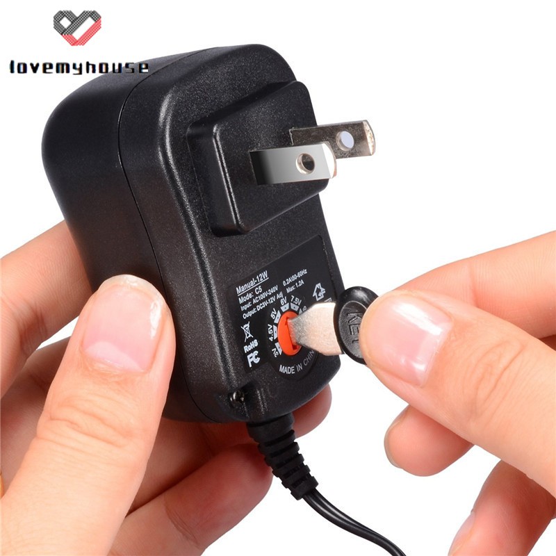 ☁ி☁ Universal Mains AC/DC Power Source Adaptor Supply Plug Charger 3V-12V