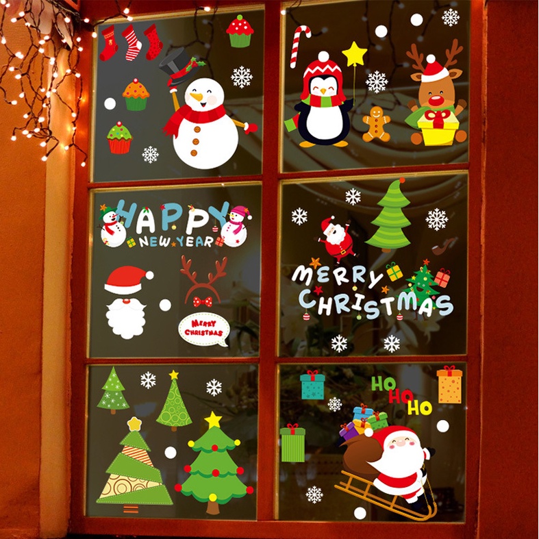 Decal dán tường Noel Hít Tĩnh Điện không Dơ Kính - Đoàn tàu happy